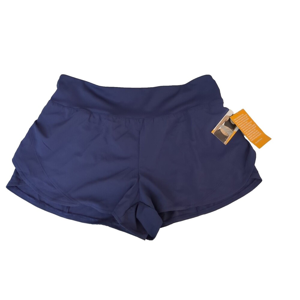 Avia Compression Short Blue Zip pocket on back interior compression lining L